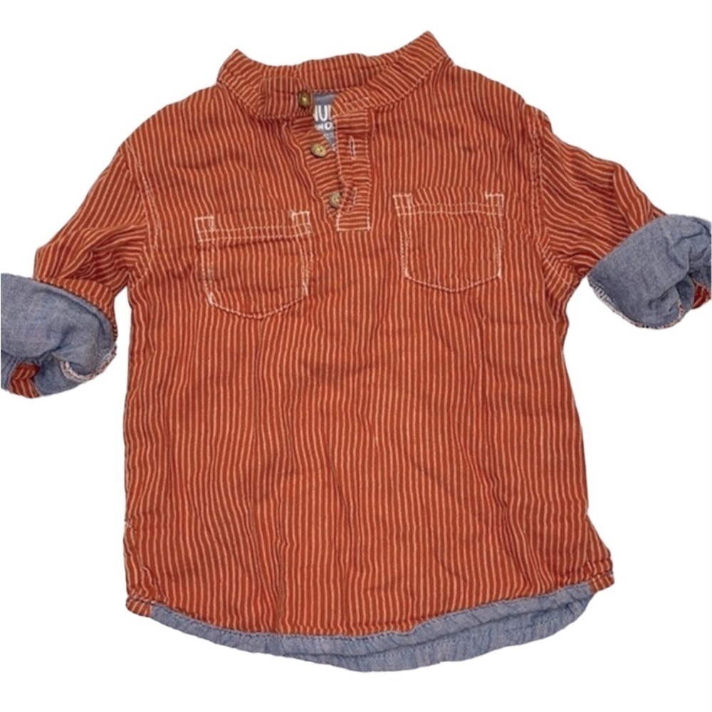Osh Kosh burnt orange button up little boys shirt size 2T